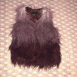 Multicolored fur vest